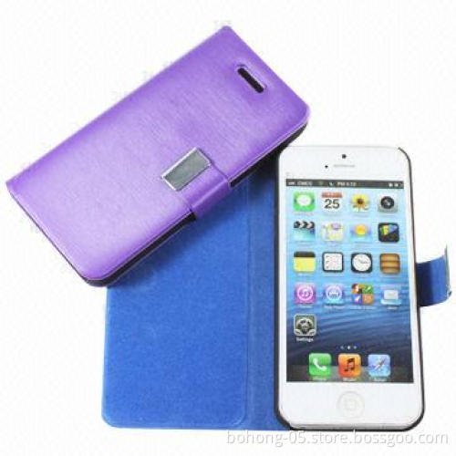 Flip Cases for iPhone 5, Made of PC and PU, Various Colors Available